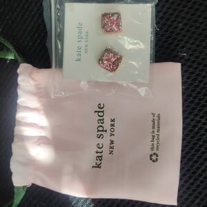 Kate Spade sparkly  Light Pink earrings with dust bag